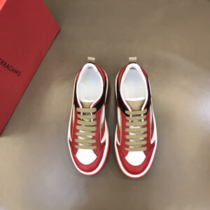 ferragamo multi material casual sneakers red