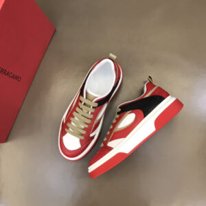 ferragamo multi material casual sneakers red
