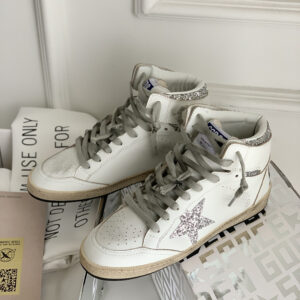 golden goose sky star high top sneakers silver