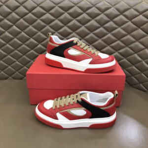 ferragamo multi material casual sneakers red