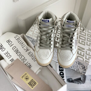 golden goose sky star high top sneakers silver