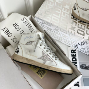 golden goose sky star high top sneakers silver