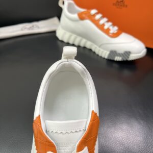 hermes bouncing luxury sneakers white orange