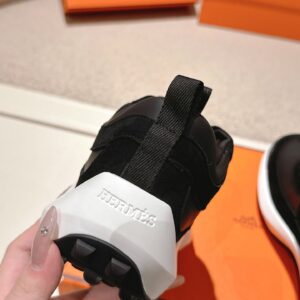 hermes loop leather sneakers black