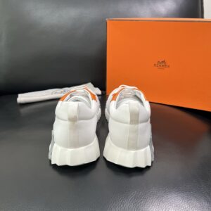 hermes bouncing luxury sneakers white orange