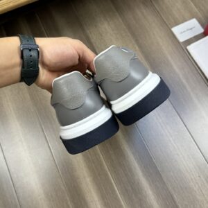 ferragamo casual napa leather mesh sneakers grey