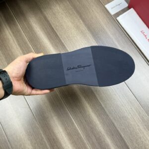 ferragamo casual napa leather mesh sneakers grey white