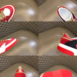 ferragamo multi material casual sneakers red