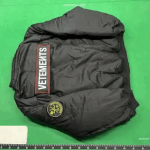 vetements patchwork pu jacket black