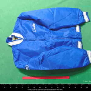 corteiz men's embroidered baseball jacket i（ blue and white）