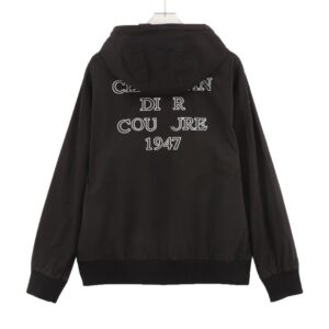 di letter print hooded jacket