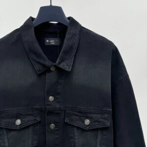 paris b logo print denim jacket