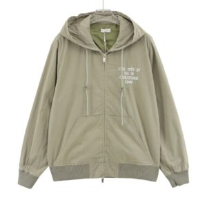 di letter print hooded jacket