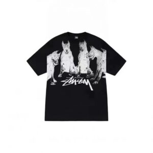 stussy classic t shirt black