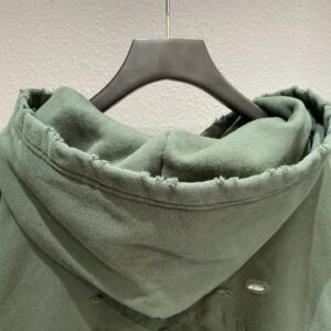 balenciaga distressed hoodie green