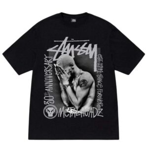 stussy classic t shirt black