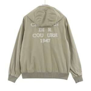 di letter print hooded jacket