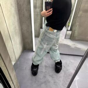 b brand wide leg denim jeans blue