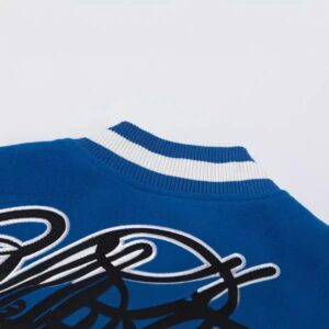 off white paisley varsity jacket blue