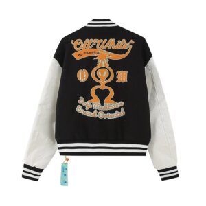 off white skull print jacket black