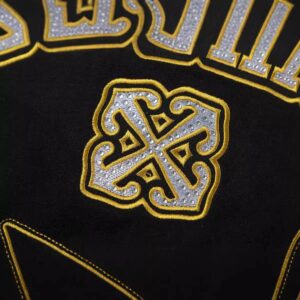 off white varsity jacket black