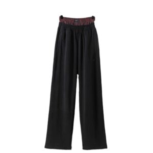 lencia checkered stitch pants gray