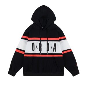 air jordan letter hoodie (white and black)