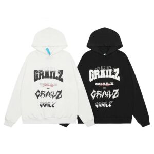 grailz trendy letter hoodie, multicolor