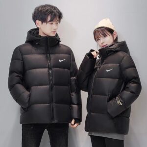 nike winter trendy down jacket+black and beige