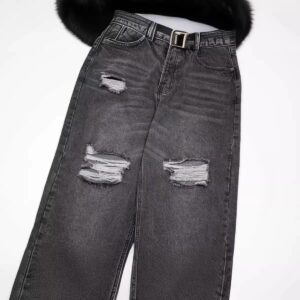 2024ss washed black jeans