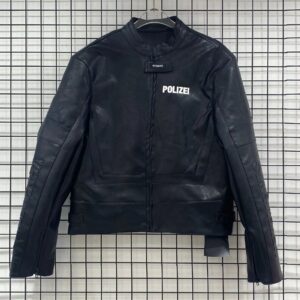 vetements patchwork pu jacket black