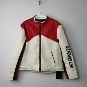 vetements patchwork pu jacket black