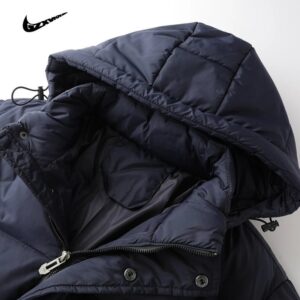 nike winter hooded puffer jacket+black and blue