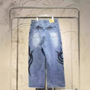high end b show denim pants