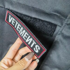 vetements patchwork pu jacket black