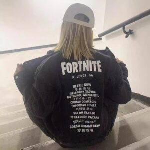 paris b letter denim jacket