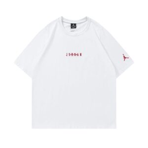 jordan 2025 spring embroidered tee white and black