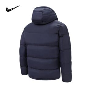 nike winter hooded puffer jacket+black and blue