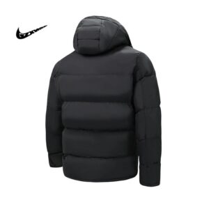 nike winter hooded puffer jacket+black and blue