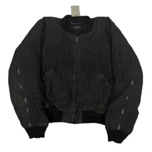 balenciaga distressed denim jacket black