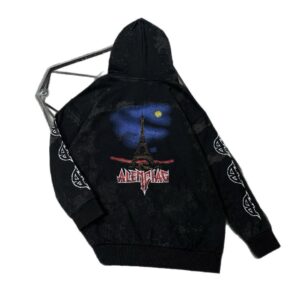 balenciaga eiffel tower hoodie black