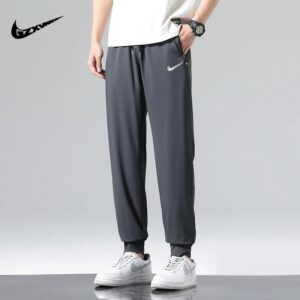 nike men's summer ice silk pants+gray and black