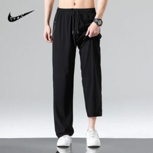 nike men's summer ice silk pants+gray and black