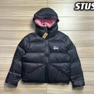 stussy hooded jacket black