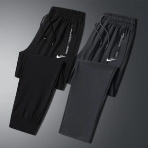 nike summer 2025 ice silk pants+gray and black