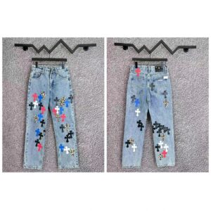 chrome hearts denim pants