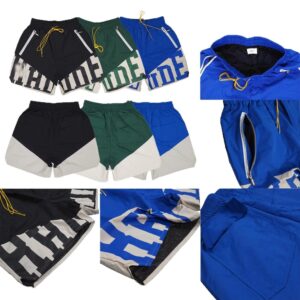 rhude letter print shorts