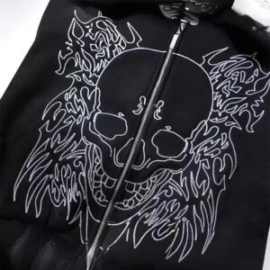 skull pattern hoodie