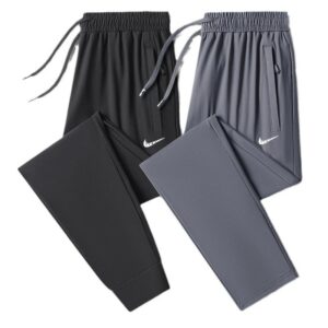 nike men's ice silk track pants+gray and black