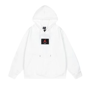 jordan 2024 fleece hoodie (white and black)